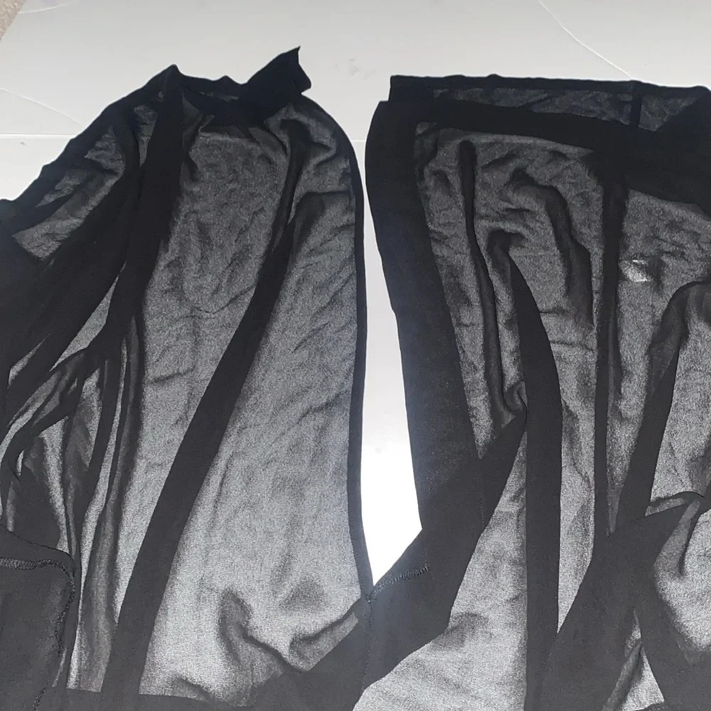 Naked Wardrobe Black Sheer Duster Trench Maxi Jacket in Small NWT - Picture 6 of 12